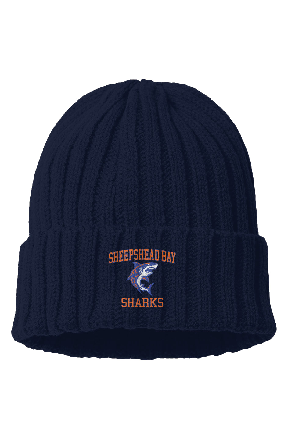 SBHS Sharks Cable Knit Beanie